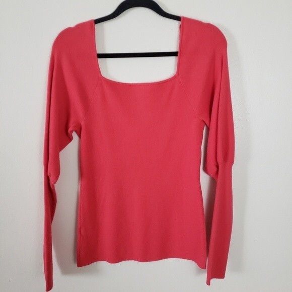 Something Navy Knit Sweater Medium Orange Cozy Chic Preppy Casual - Picture 5 of 7
